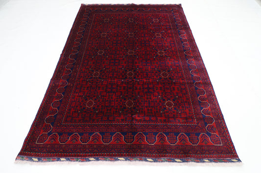 169 x 248 cm | Red Tribal Area Rug Afghan Hand Knotted Veg Dye Wool carpet