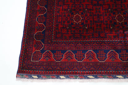 169 x 248 cm | Red Tribal Area Rug Afghan Hand Knotted Veg Dye Wool carpet