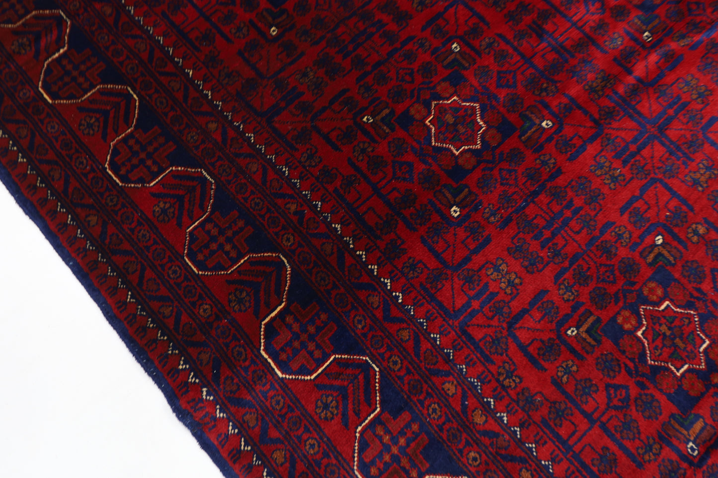 169 x 248 cm | Red Tribal Area Rug Afghan Hand Knotted Veg Dye Wool carpet