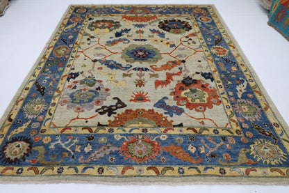253 x 296 cm | Oushak Afghan Tribal Hand Knotted Natural Veg Dye Wool Carpet