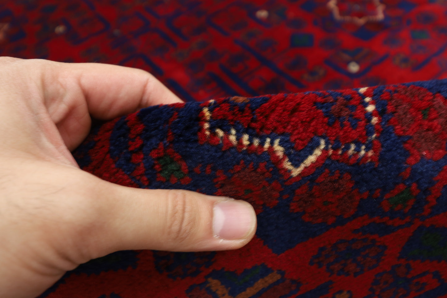 198 x 296 cm | Red Tribal Area Rug Afghan Hand Knotted Veg Dye Wool carpet