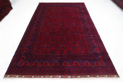 200 x 300 cm | Red Tribal Area Rug Afghan Hand Knotted Veg Dye Wool carpet