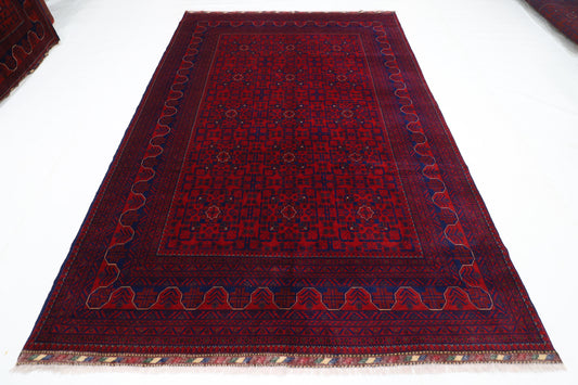 200 x 300 cm | Red Tribal Area Rug Afghan Hand Knotted Veg Dye Wool carpet