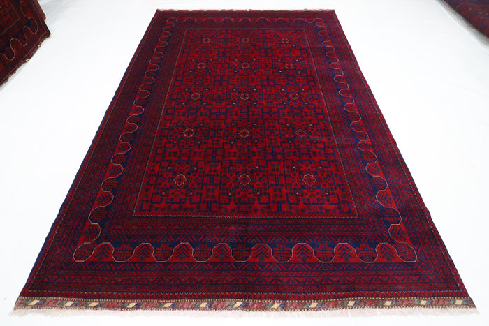 200 x 300 cm | Red Tribal Area Rug Afghan Hand Knotted Veg Dye Wool carpet