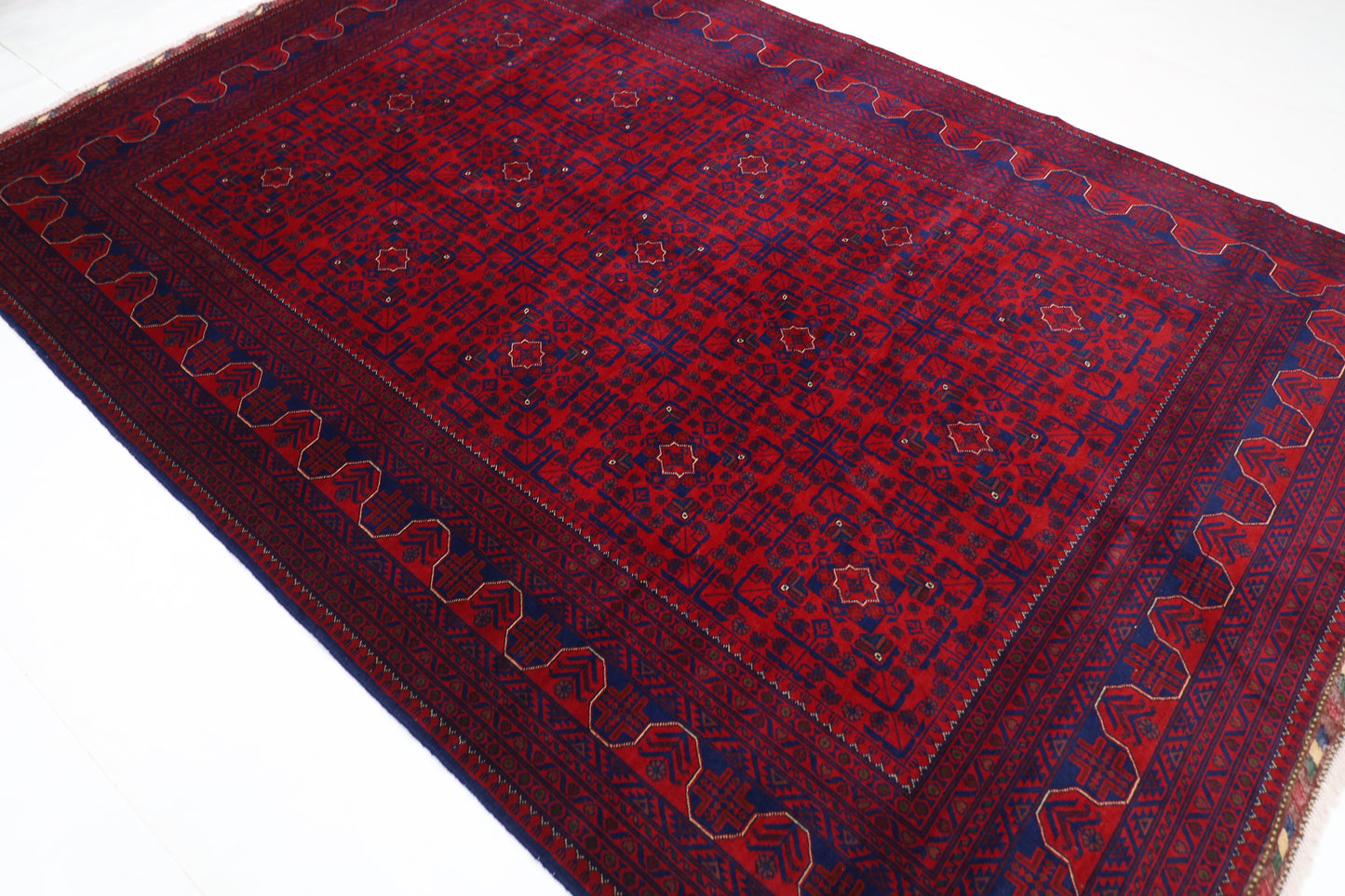 200 x 300 cm | Red Tribal Area Rug Afghan Hand Knotted Veg Dye Wool carpet