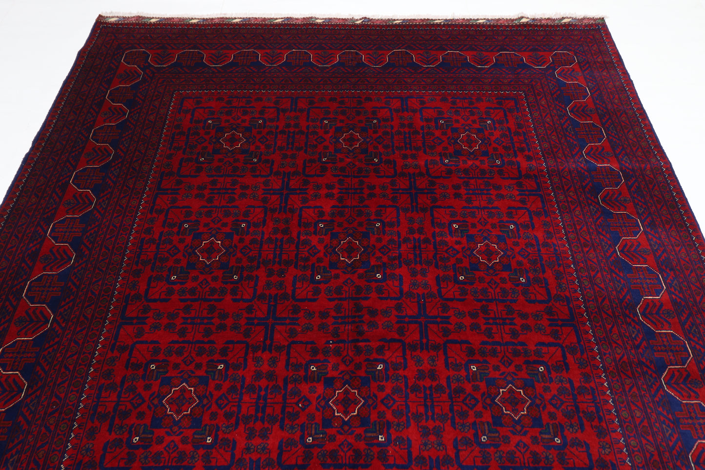 200 x 300 cm | Red Tribal Area Rug Afghan Hand Knotted Veg Dye Wool carpet