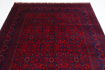 200 x 300 cm | Red Tribal Area Rug Afghan Hand Knotted Veg Dye Wool carpet