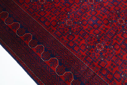 200 x 300 cm | Red Tribal Area Rug Afghan Hand Knotted Veg Dye Wool carpet