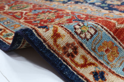 307 x 413 cm | Navy Bidjar Afghan Tribal Hand Knotted Natural Veg Dye Wool Carpet