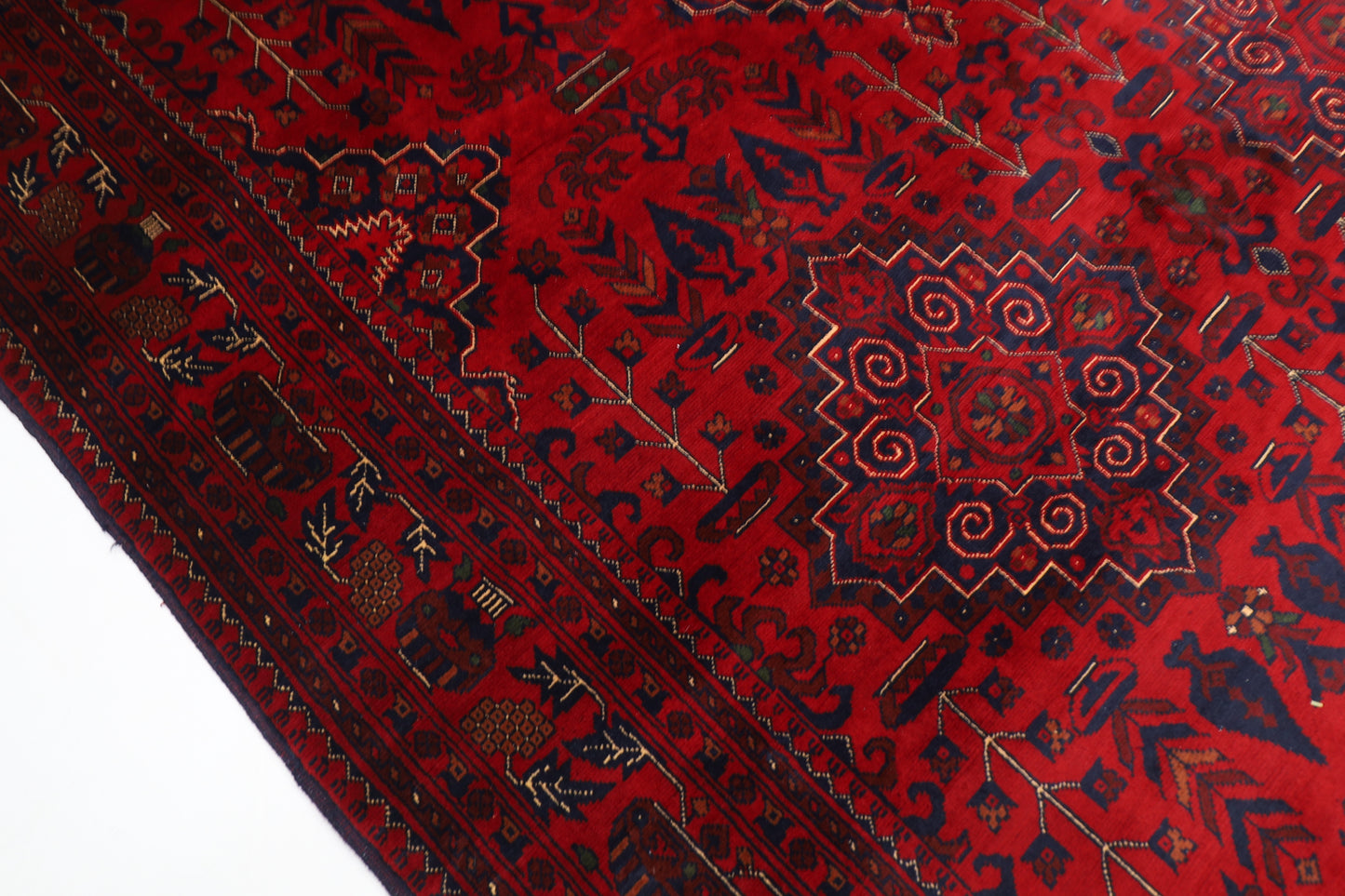 201 x 302 cm | Red Tribal Area Rug Afghan Hand Knotted Veg Dye Wool carpet