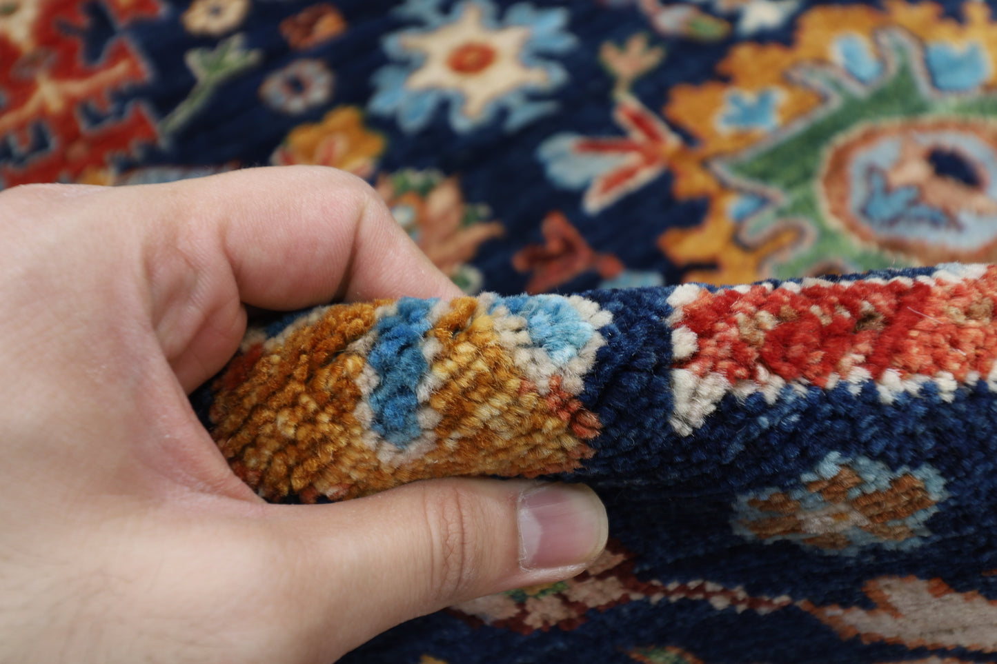 307 x 413 cm | Navy Bidjar Afghan Tribal Hand Knotted Natural Veg Dye Wool Carpet