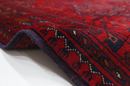 201 x 302 cm | Red Tribal Area Rug Afghan Hand Knotted Veg Dye Wool carpet