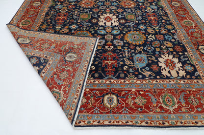 307 x 413 cm | Navy Bidjar Afghan Tribal Hand Knotted Natural Veg Dye Wool Carpet