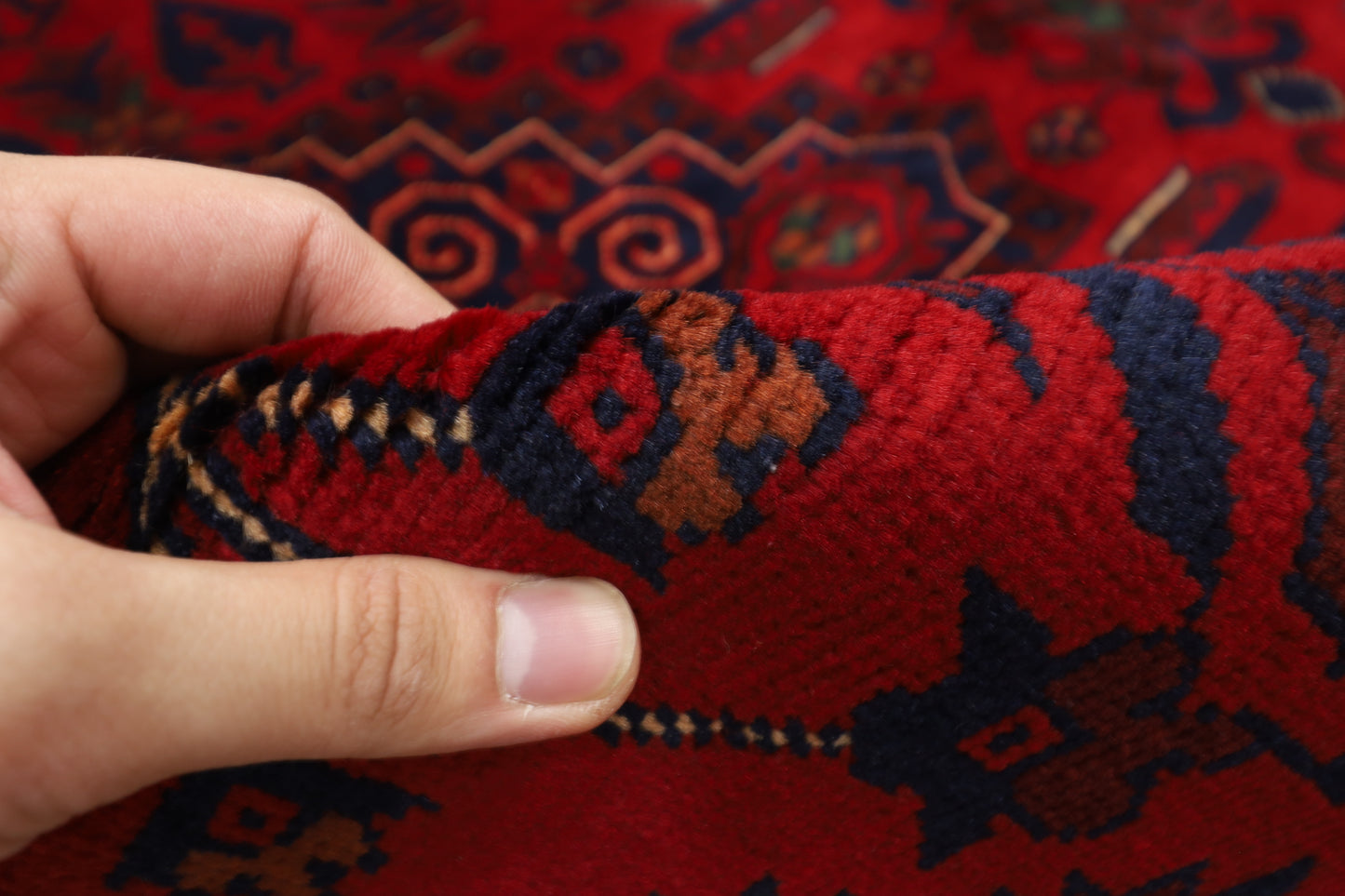 201 x 302 cm | Red Tribal Area Rug Afghan Hand Knotted Veg Dye Wool carpet