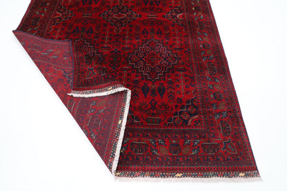 201 x 302 cm | Red Tribal Area Rug Afghan Hand Knotted Veg Dye Wool carpet