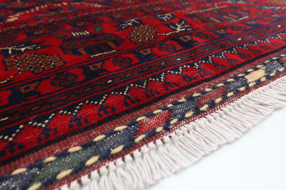 201 x 302 cm | Red Tribal Area Rug Afghan Hand Knotted Veg Dye Wool carpet