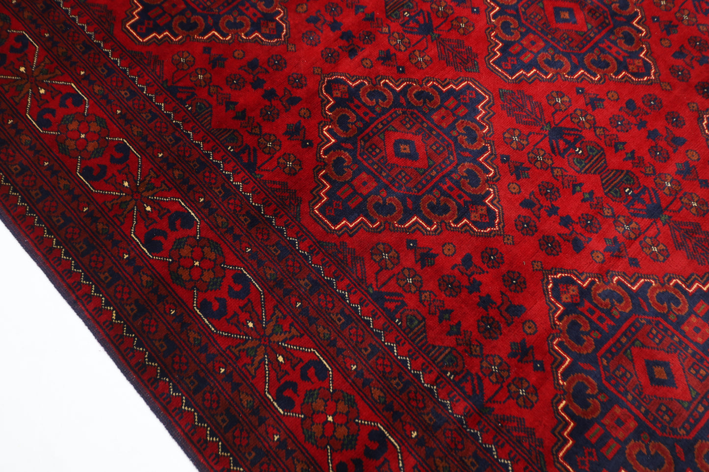 203 x 300 cm | Red Tribal Area Rug Afghan Hand Knotted Veg Dye Wool carpet