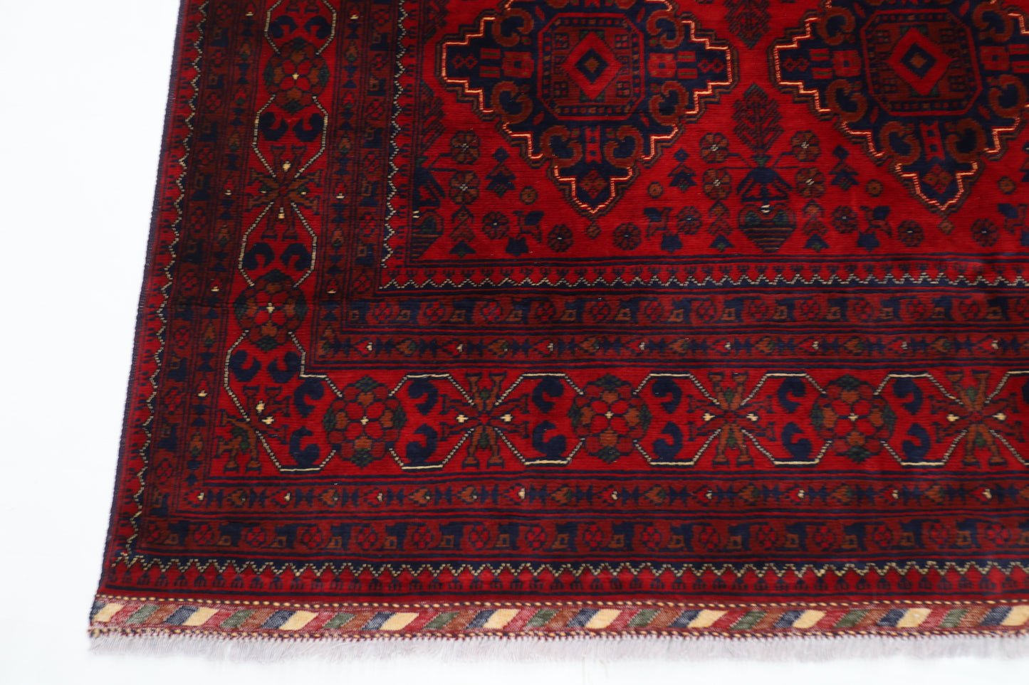 203 x 300 cm | Red Tribal Area Rug Afghan Hand Knotted Veg Dye Wool carpet