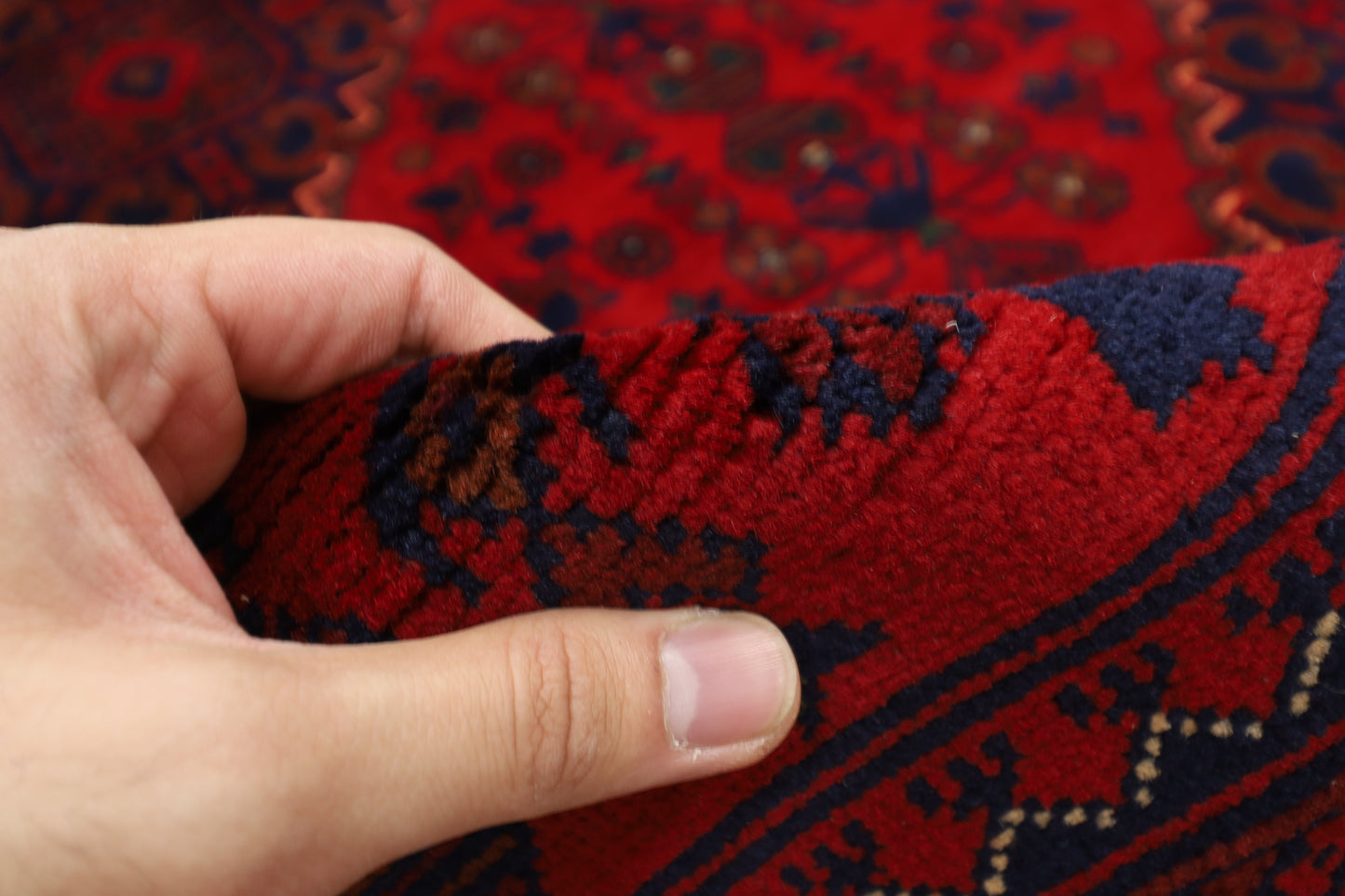 203 x 300 cm | Red Tribal Area Rug Afghan Hand Knotted Veg Dye Wool carpet
