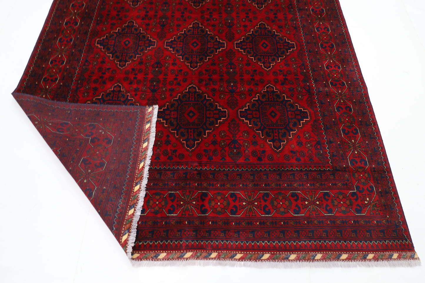 203 x 300 cm | Red Tribal Area Rug Afghan Hand Knotted Veg Dye Wool carpet