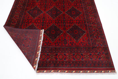 203 x 300 cm | Red Tribal Area Rug Afghan Hand Knotted Veg Dye Wool carpet