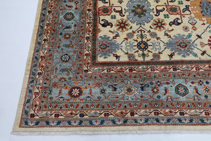 306 x 417 cm | Beige Afghan Tribal Hand Knotted Natural Veg Dye Wool Carpet
