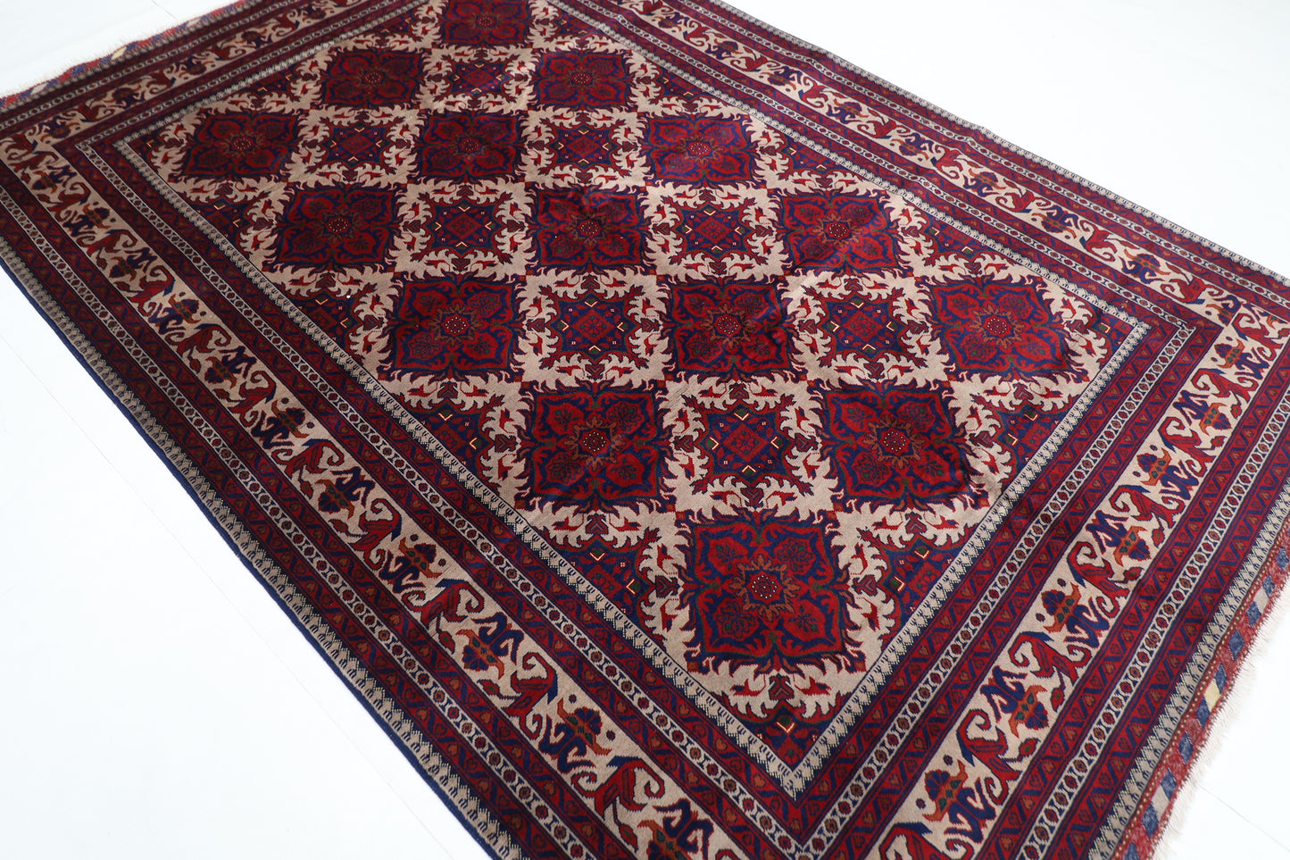 202 x 298 cm | Tribal Area Rug Afghan Hand Knotted Veg Dye Wool carpet