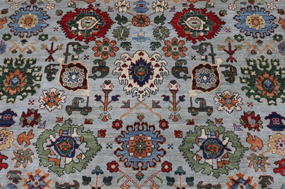 274 x 360 cm | Bidjar Green Afghan Tribal Hand Knotted Natural Veg Dye Wool Carpet