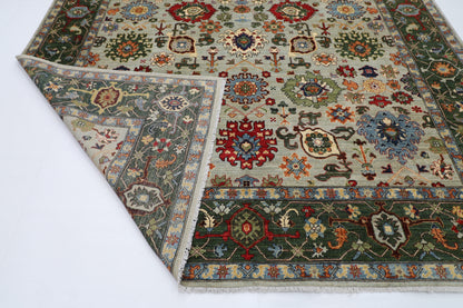274 x 360 cm | Bidjar Green Afghan Tribal Hand Knotted Natural Veg Dye Wool Carpet