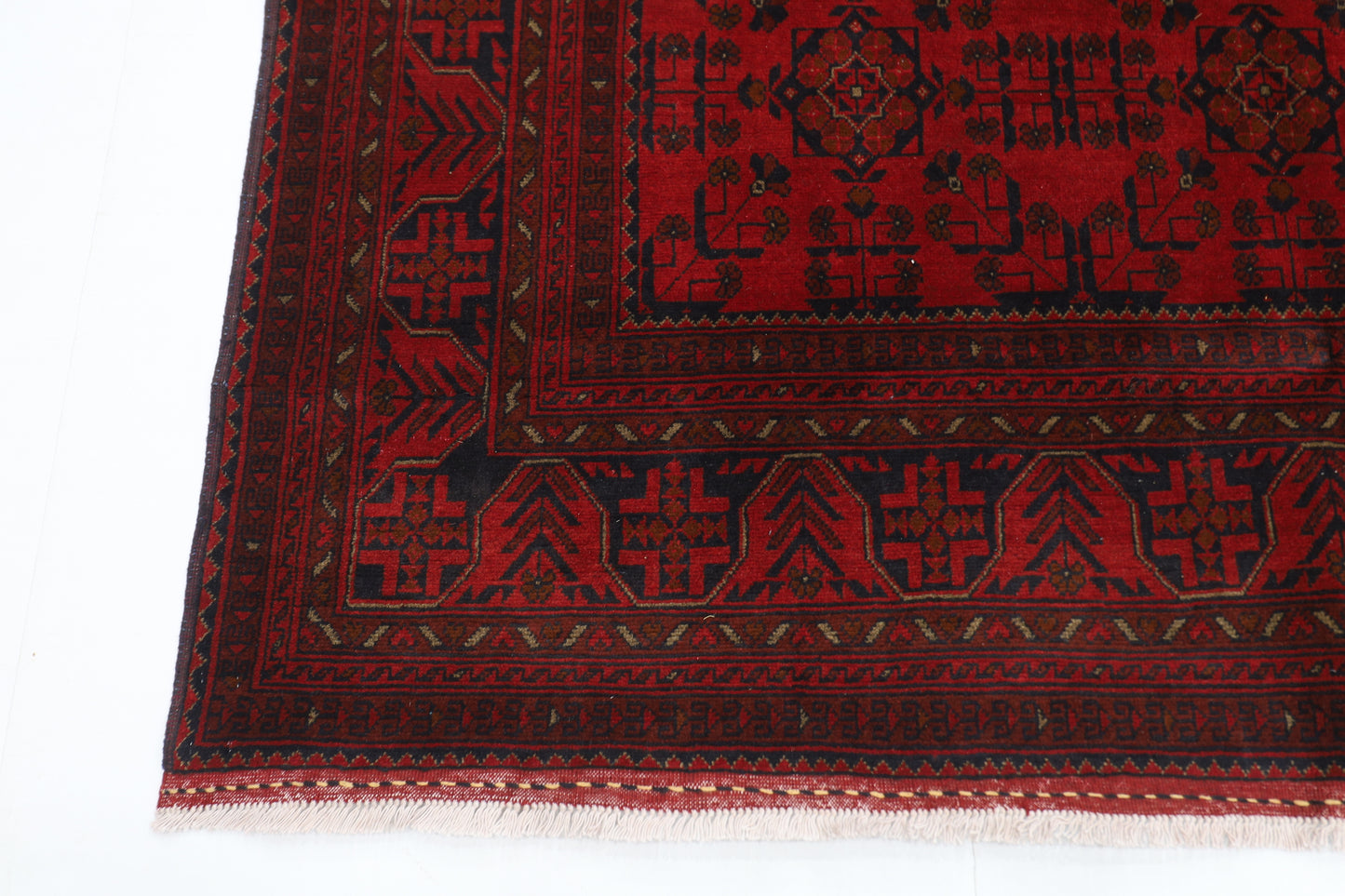 201 x 297 cm | Red Tribal Area Rug Afghan Hand Knotted Veg Dye Wool carpet