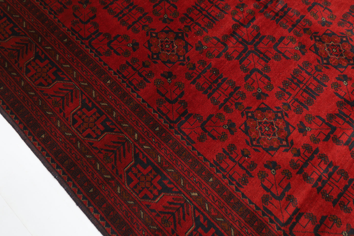 201 x 297 cm | Red Tribal Area Rug Afghan Hand Knotted Veg Dye Wool carpet