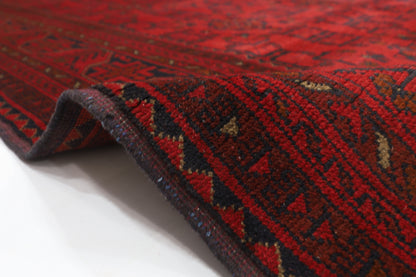 201 x 297 cm | Red Tribal Area Rug Afghan Hand Knotted Veg Dye Wool carpet