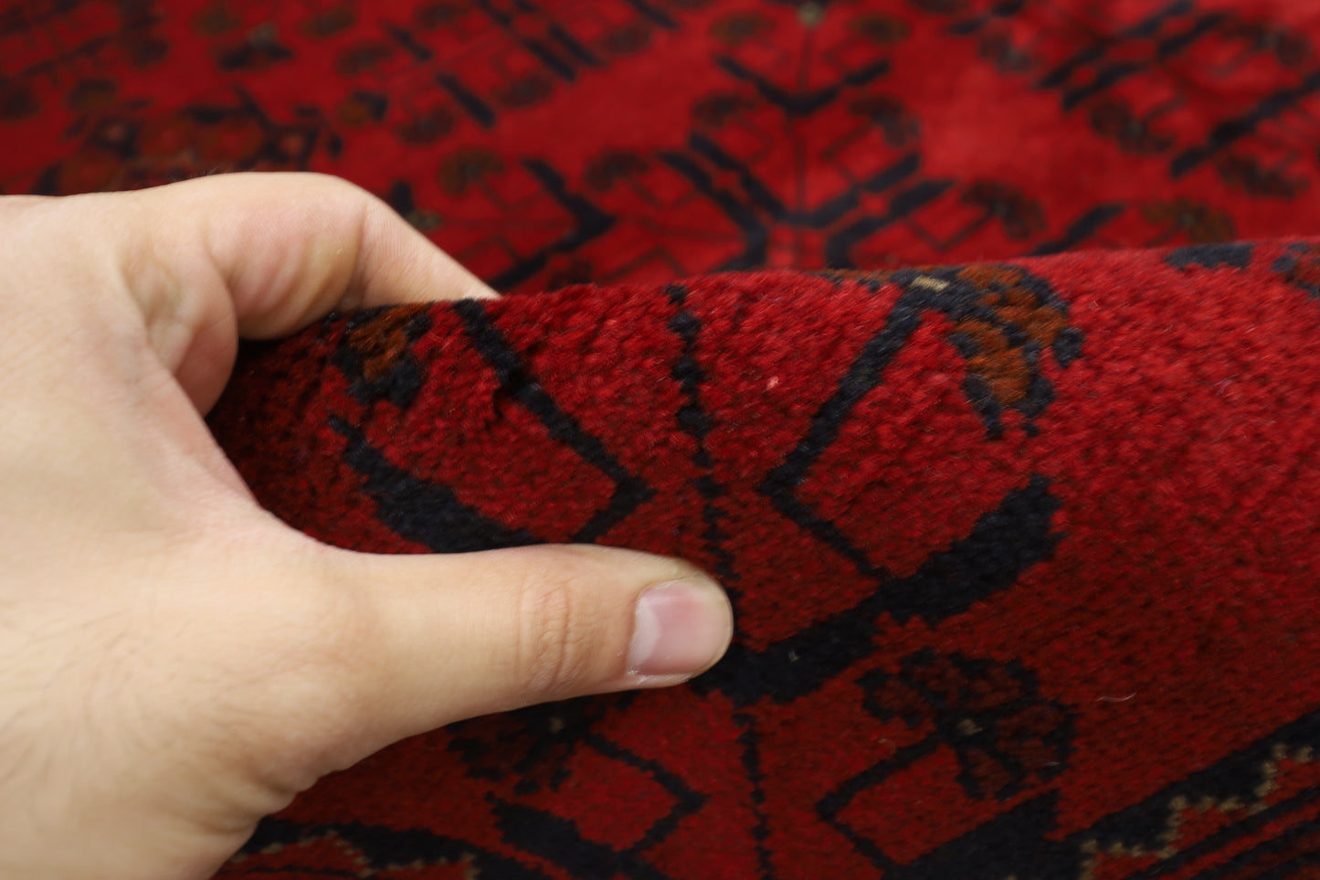 201 x 297 cm | Red Tribal Area Rug Afghan Hand Knotted Veg Dye Wool carpet