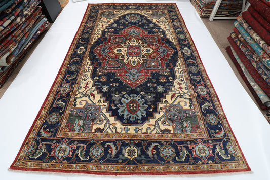 196 x 319 cm | Heriz Afghan Tribal Hand Knotted Carpet