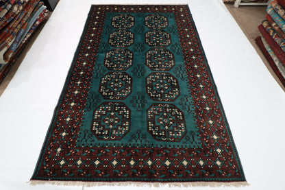 158 x 249 cm | Akja Bokhara Afghan Tribal Hand Knotted Veg Dye Wool Carpet