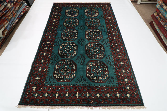 158 x 249 cm | Akja Bokhara Afghan Tribal Hand Knotted Veg Dye Wool Carpet