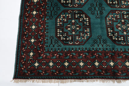 158 x 249 cm | Akja Bokhara Afghan Tribal Hand Knotted Veg Dye Wool Carpet