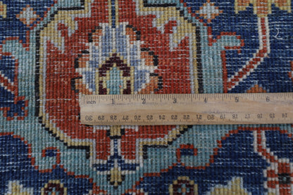 276 x 361 cm | Blueish Grey Afghan Tribal Hand Knotted Natural Veg Dye Wool Carpet