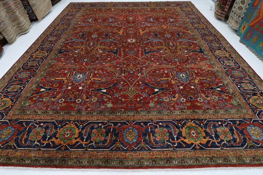363 x 450 cm | Bidjar Red Afghan Tribal Hand Knotted Natural Veg Dye Wool Carpet