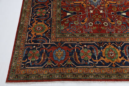 363 x 450 cm | Bidjar Red Afghan Tribal Hand Knotted Natural Veg Dye Wool Carpet