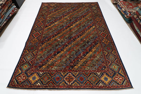 175 x 242 cm | Afghan Tribal Hand Knotted Veg Dye Wool Carpet