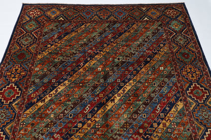 175 x 242 cm | Afghan Tribal Hand Knotted Veg Dye Wool Carpet