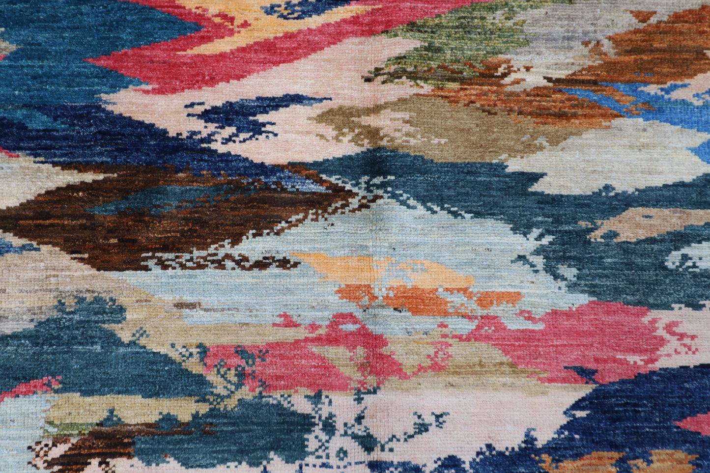 172 x 237 cm | Abstract Afghan Tribal Hand Knotted Veg Dye Wool Carpet