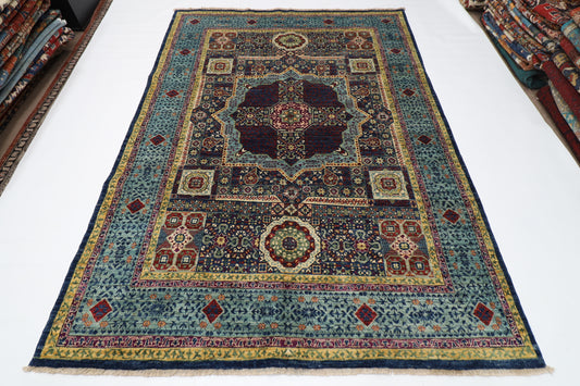 170 x 236 cm | Mamluk Afghan Tribal Hand Knotted Veg Dye Wool Carpet