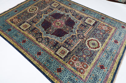 170 x 236 cm | Mamluk Afghan Tribal Hand Knotted Veg Dye Wool Carpet