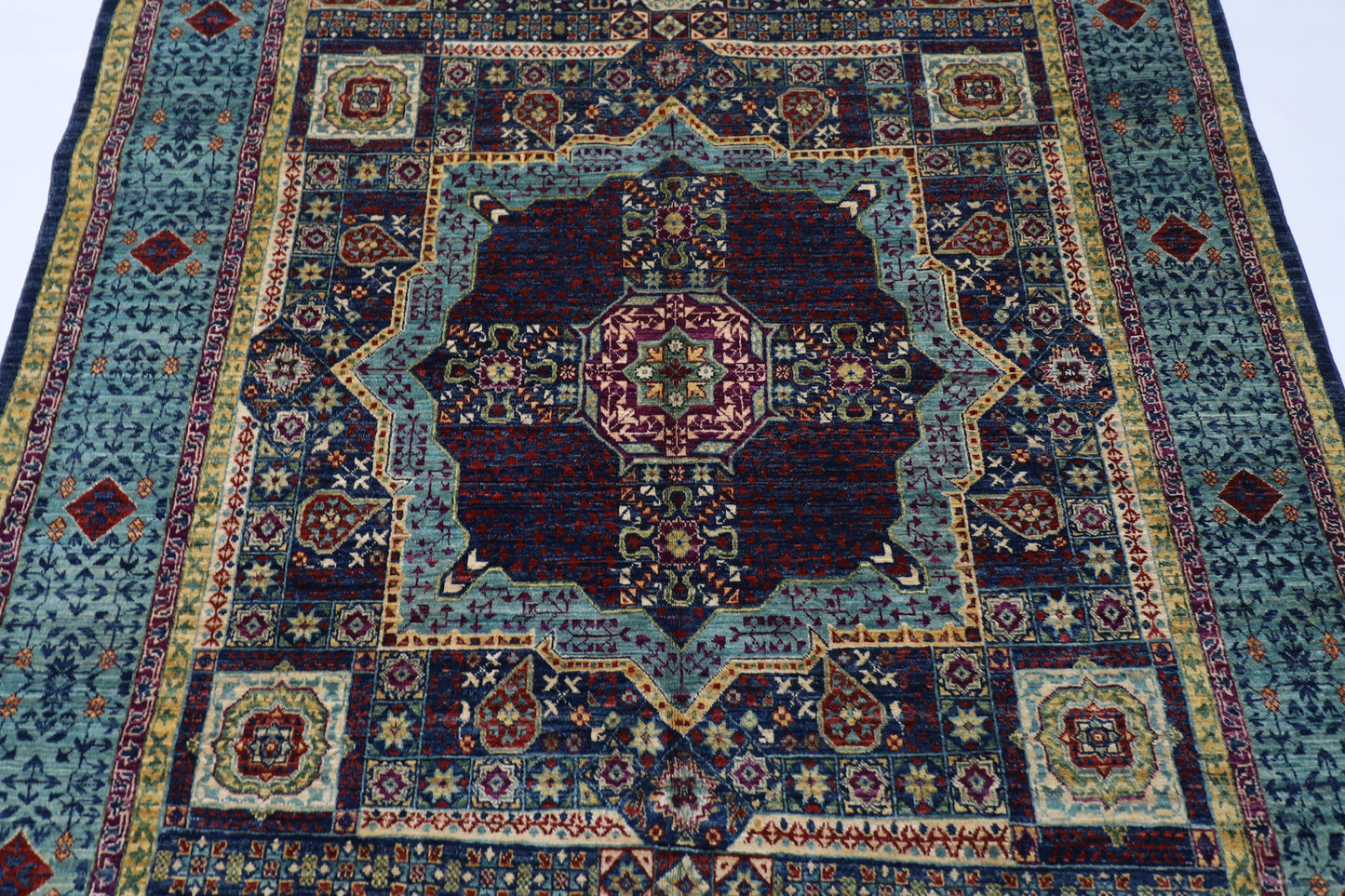 170 x 236 cm | Mamluk Afghan Tribal Hand Knotted Veg Dye Wool Carpet