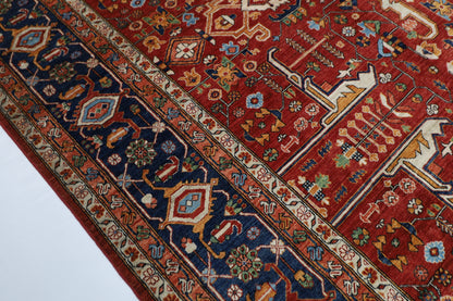 368 x 535 cm | Heriz Large Size Afghan Tribal Hand Knotted Natural Veg Dye Wool Carpet