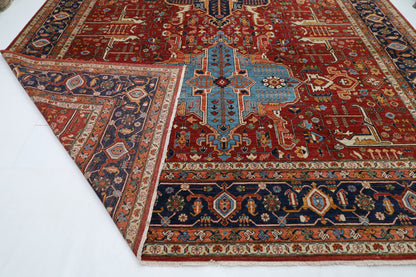368 x 535 cm | Heriz Large Size Afghan Tribal Hand Knotted Natural Veg Dye Wool Carpet