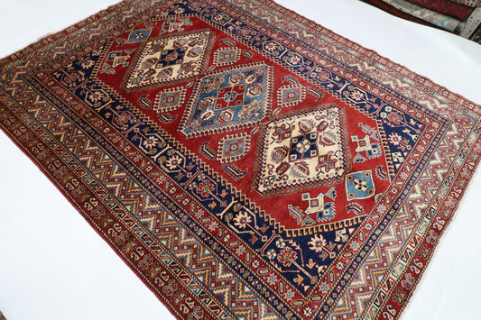 187 x 236 cm | Shirvan Afghan Tribal Hand Knotted Veg Dye Wool Carpet