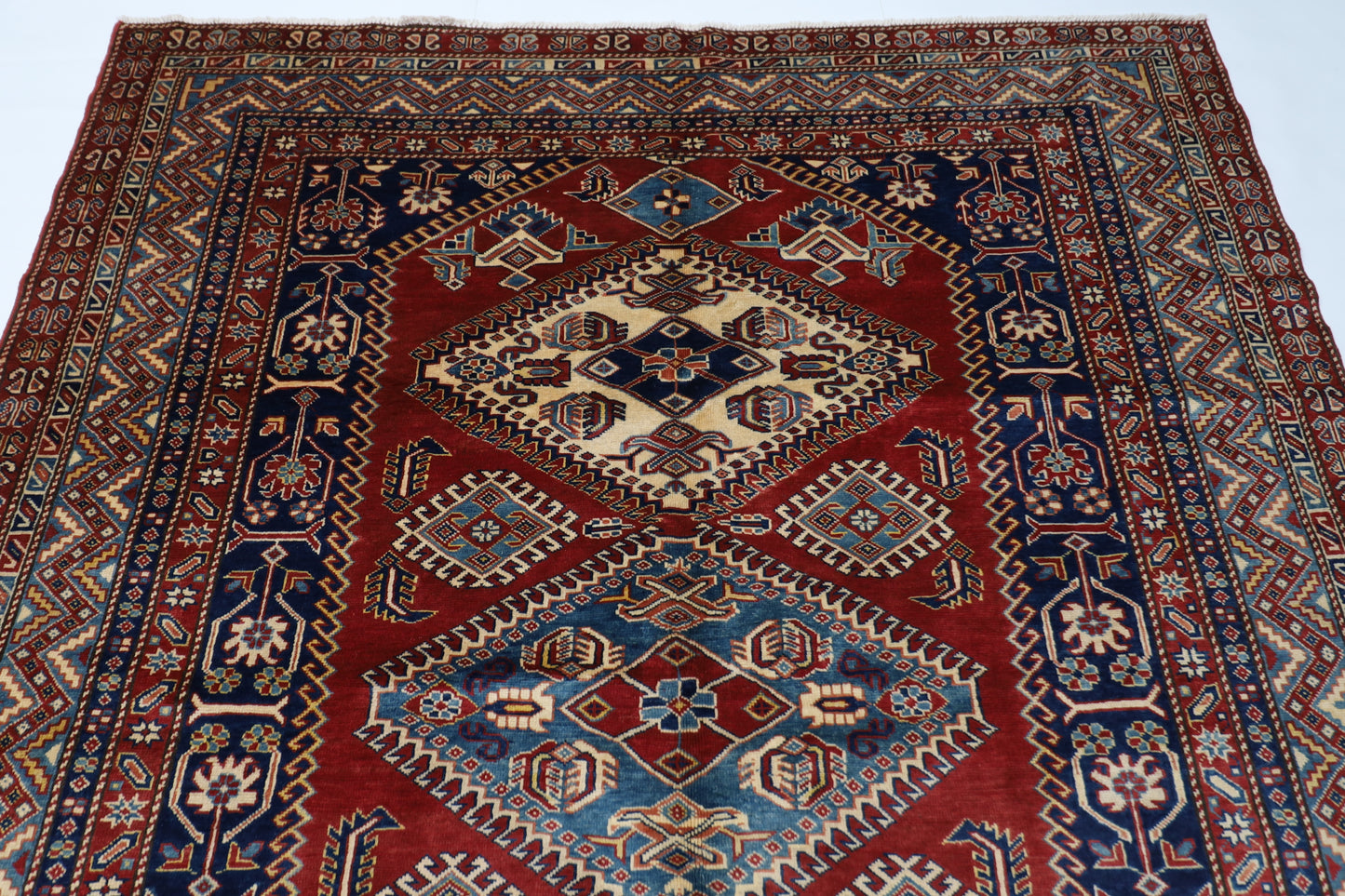 187 x 236 cm | Shirvan Afghan Tribal Hand Knotted Veg Dye Wool Carpet